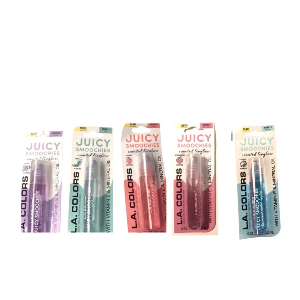 3pk flavored vitamin E lipgloss strawberry grape coconut orange watermelon mint